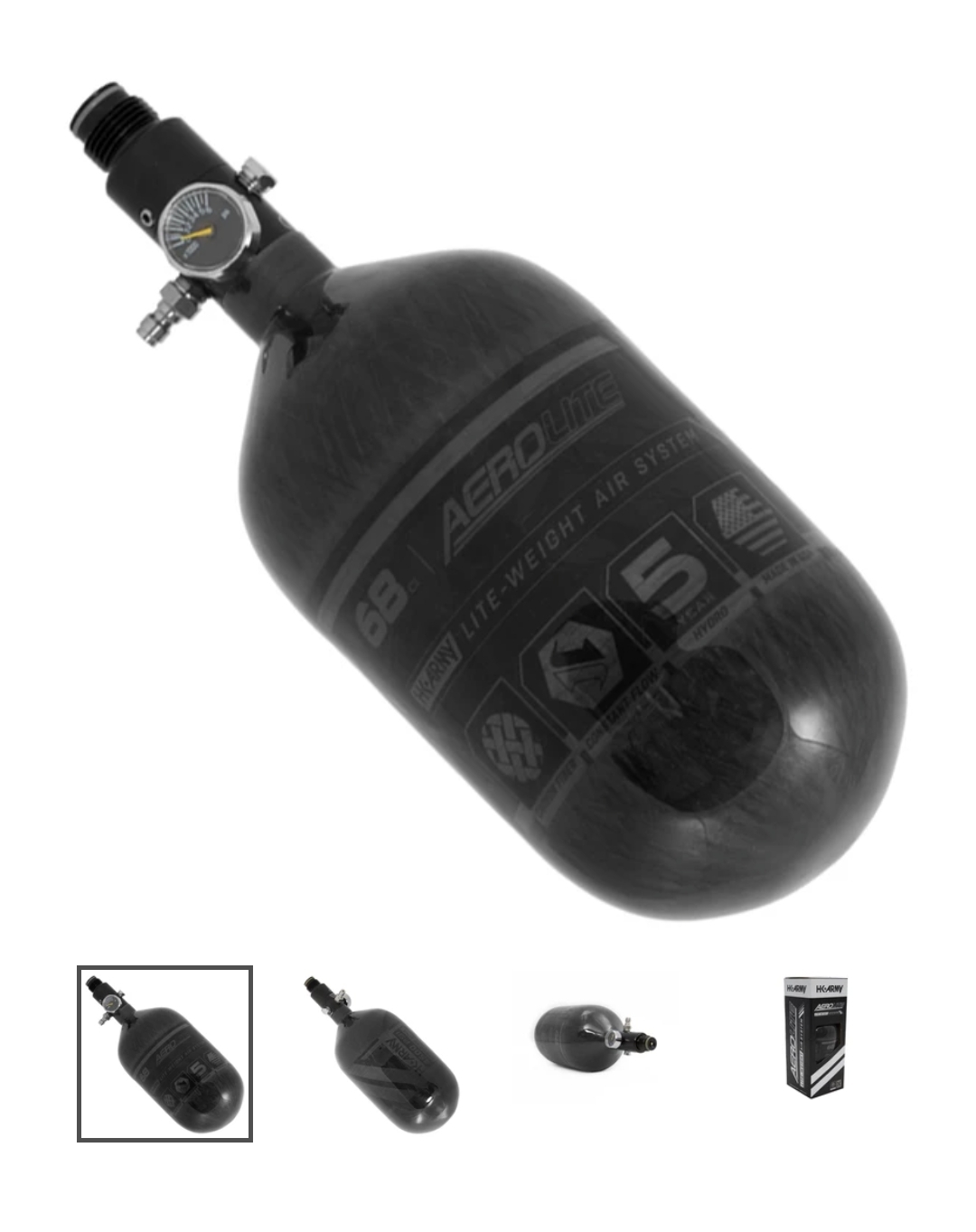 Tanques Aire HK Aerolite cualquier color 68cu 4500psi Fibra de Carbono Ultra liviano Válvula Standar (Bajo pedido)